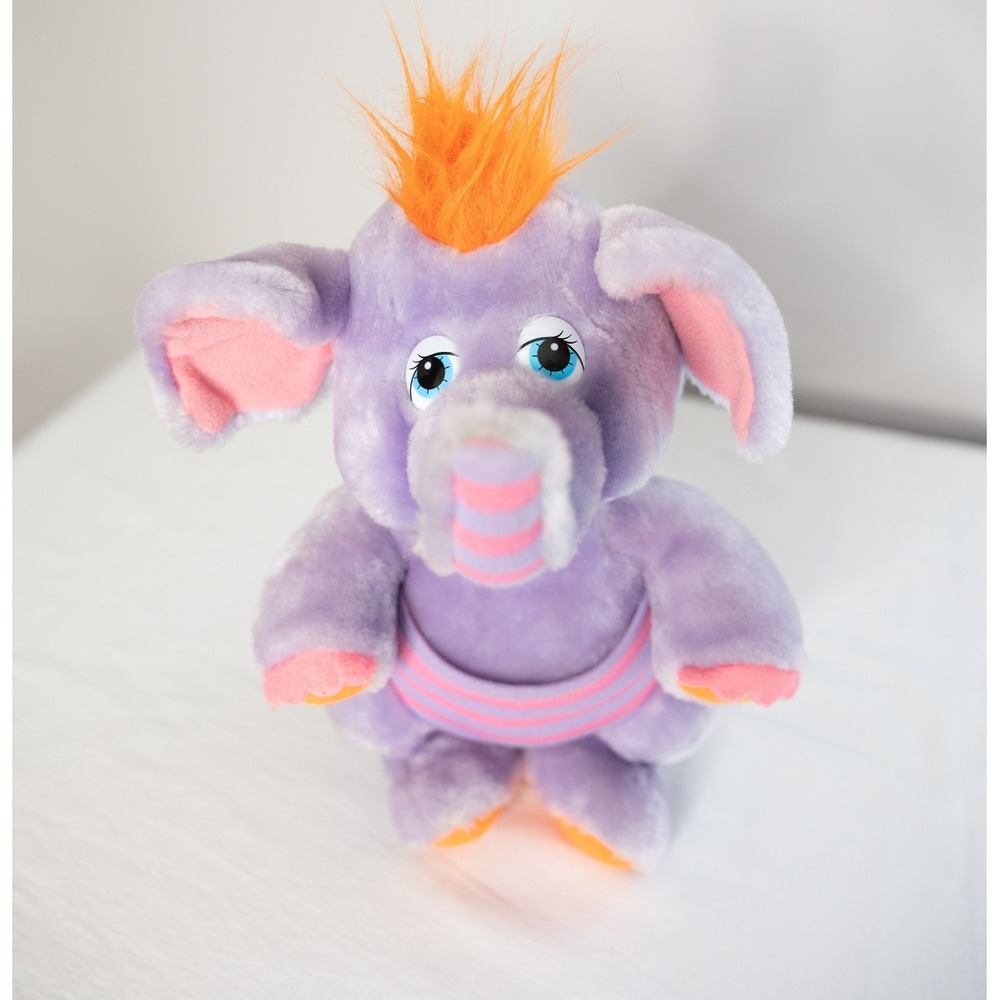 Hasbro Wuzzles Eleroo Plush 12 in Purple Vintage 1985 Disney Elephant Kangaroo